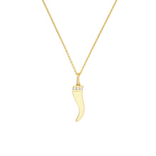 Load image into Gallery viewer, The Cornicello &quot;Italian Horn&quot; With Diamond 14kt Gold Pendant Charm