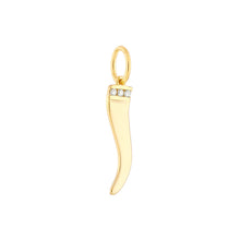 Load image into Gallery viewer, The Cornicello &quot;Italian Horn&quot; With Diamond 14kt Gold Pendant Charm