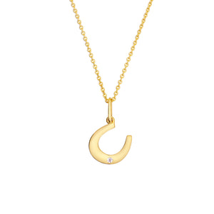 The Lucky Horseshoe With Diamond 14kt Gold Pendant Charm