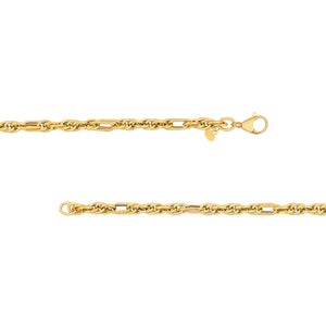 Polished Fashion Designer 14kt Gold Link Bracelet Chain