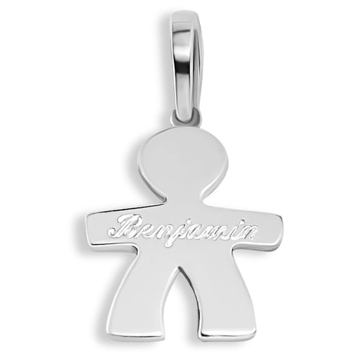 Sterling Silver Boy Engravable Pendant Charm
