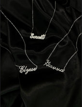 Load image into Gallery viewer, Custom Name Plate &quot;Any Name&quot; Diamonds with 16&quot; Chain 14kt Gold
