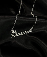 Load image into Gallery viewer, Custom Name Plate &quot;Any Name&quot; Diamonds with 16&quot; Chain 14kt Gold