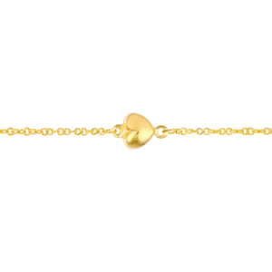 Puffy Heart Trio 14kt Gold Bracelet
