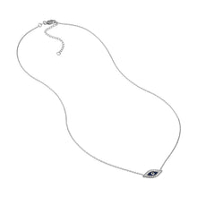 Load image into Gallery viewer, Adjustable Sterling Silver CZ Evil Eye Necklace 18&quot;