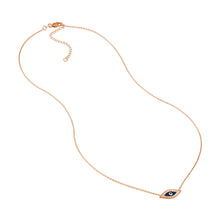 Load image into Gallery viewer, Adjustable Sterling Silver CZ Evil Eye Necklace 18&quot;