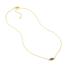 Load image into Gallery viewer, Adjustable Sterling Silver CZ Evil Eye Necklace 18&quot;