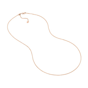 Square Wheat Chain with Slider Bead  1.15mm 14kt Gold