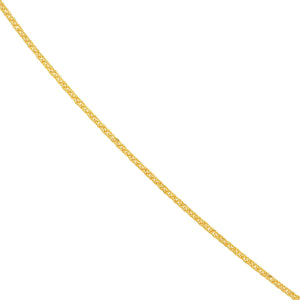 Square Wheat Chain with Slider Bead  1.15mm 14kt Gold