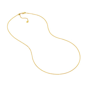 Square Wheat Chain with Slider Bead  1.15mm 14kt Gold