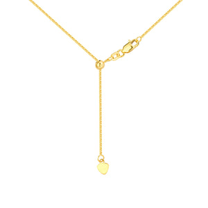 Square Wheat Chain with Slider Bead  1.15mm 14kt Gold