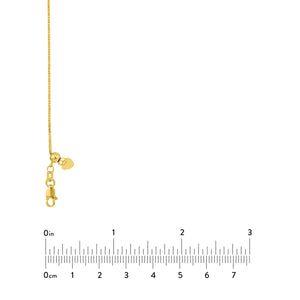 Square Wheat Chain with Slider Bead  1.15mm 14kt Gold