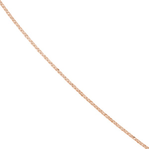 Square Wheat Chain with Slider Bead  1.15mm 14kt Gold
