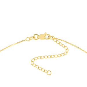 Adjustable Sterling Silver CZ Italian Horn Necklace 18"