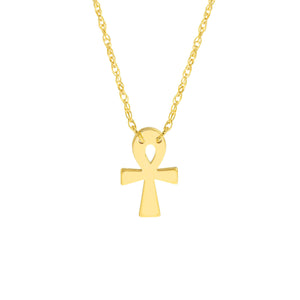 14K Mini Christian Ankh 14kt Gold Necklace