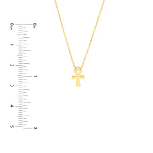 14K Mini Christian Ankh 14kt Gold Necklace
