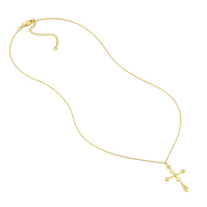 1/20 Ct Diamond Cross Pendant w/ Adjustable 14kt Gold Necklace