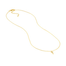 Load image into Gallery viewer, Mini Diamond Cross 14kt Gold Necklace