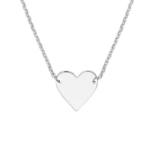 14kt Gold Plated Sterling Silver Polished Heart Necklace