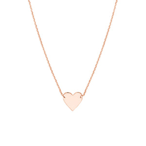 14kt Gold Plated Sterling Silver Polished Heart Necklace