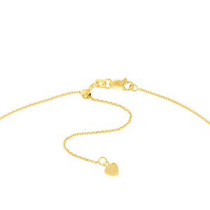 Heart Drop on Open Curb Chain 14kt Gold Choker