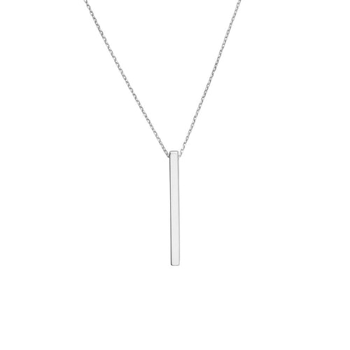 Adjustable Sterling Silver Engravable Cube Necklace 18