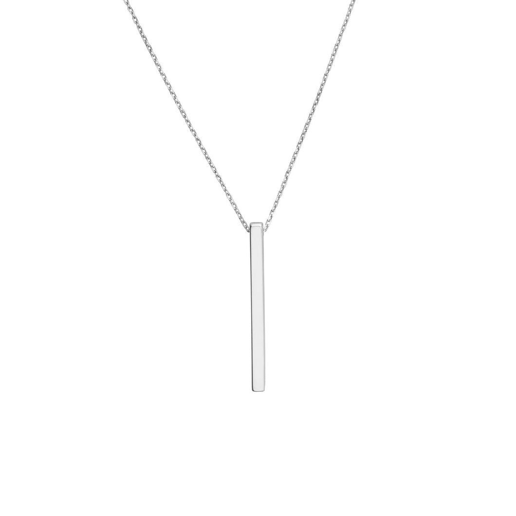Adjustable Sterling Silver Engravable Cube Necklace 18