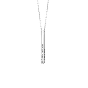 Adjustable Sterling Silver Engravable Cube Necklace 18"