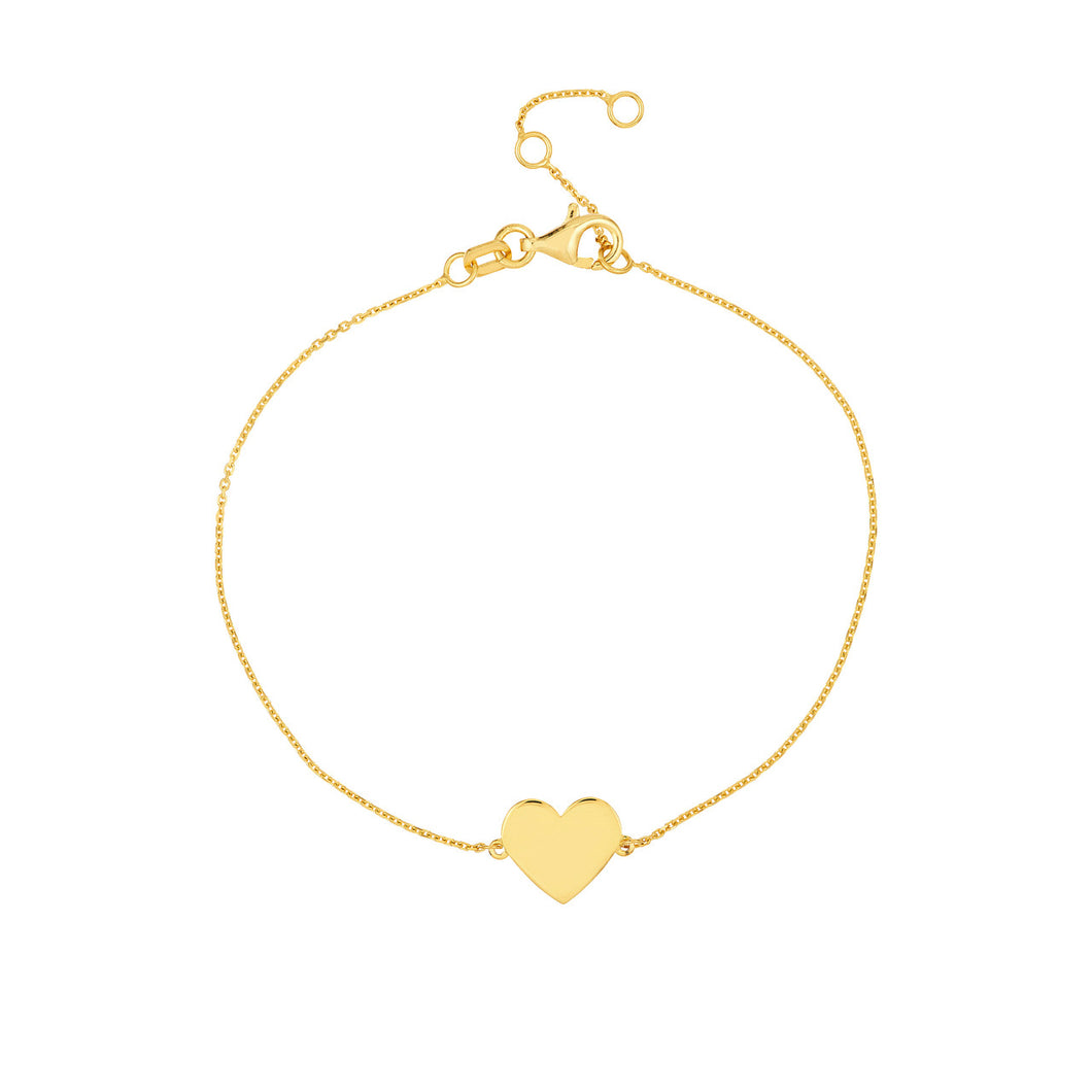 Simple Heart 14kt Gold Bracelet