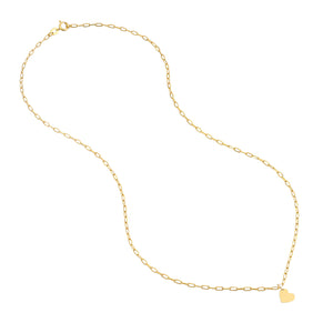Dangle Heart With Paper Clip 14kt Gold Chain