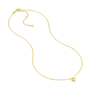 Mini Puff Heart 14kt Gold Necklace