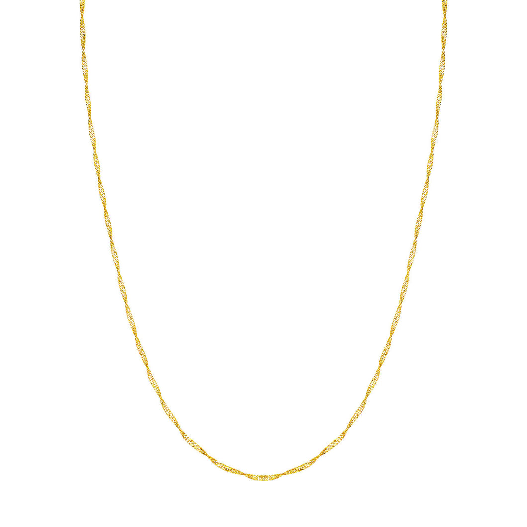 Singapore  Chain Necklace 14kt Gold