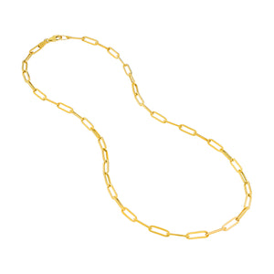 Paper Clip Fashion Chain Necklace 3.8mm 14kt Gold