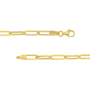 Paper Clip Fashion Chain Necklace 3.8mm 14kt Gold