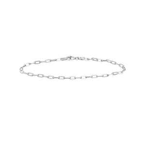 Sterling Silver Paper Clip Chain Anklet 2.5mm/ 10"