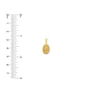 Oval Blessed Mary Medal 14kt Gold Pendant