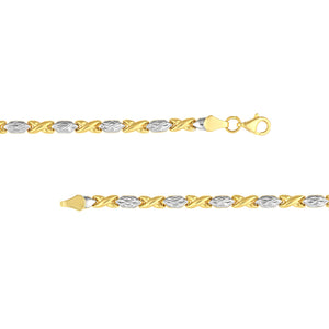 XOXO  Hugs and Kisses Stampato 14kt Gold Bracelet