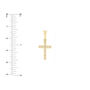 Mini CZ Cross 14kt Gold Pendant
