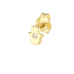 3pts Diamond Hamsa Earrings 14kt Gold