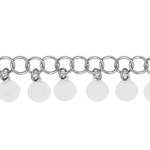 Load image into Gallery viewer, Adjustable Sterling Silver Round Link with Hanging Circles Anklet 10&quot;